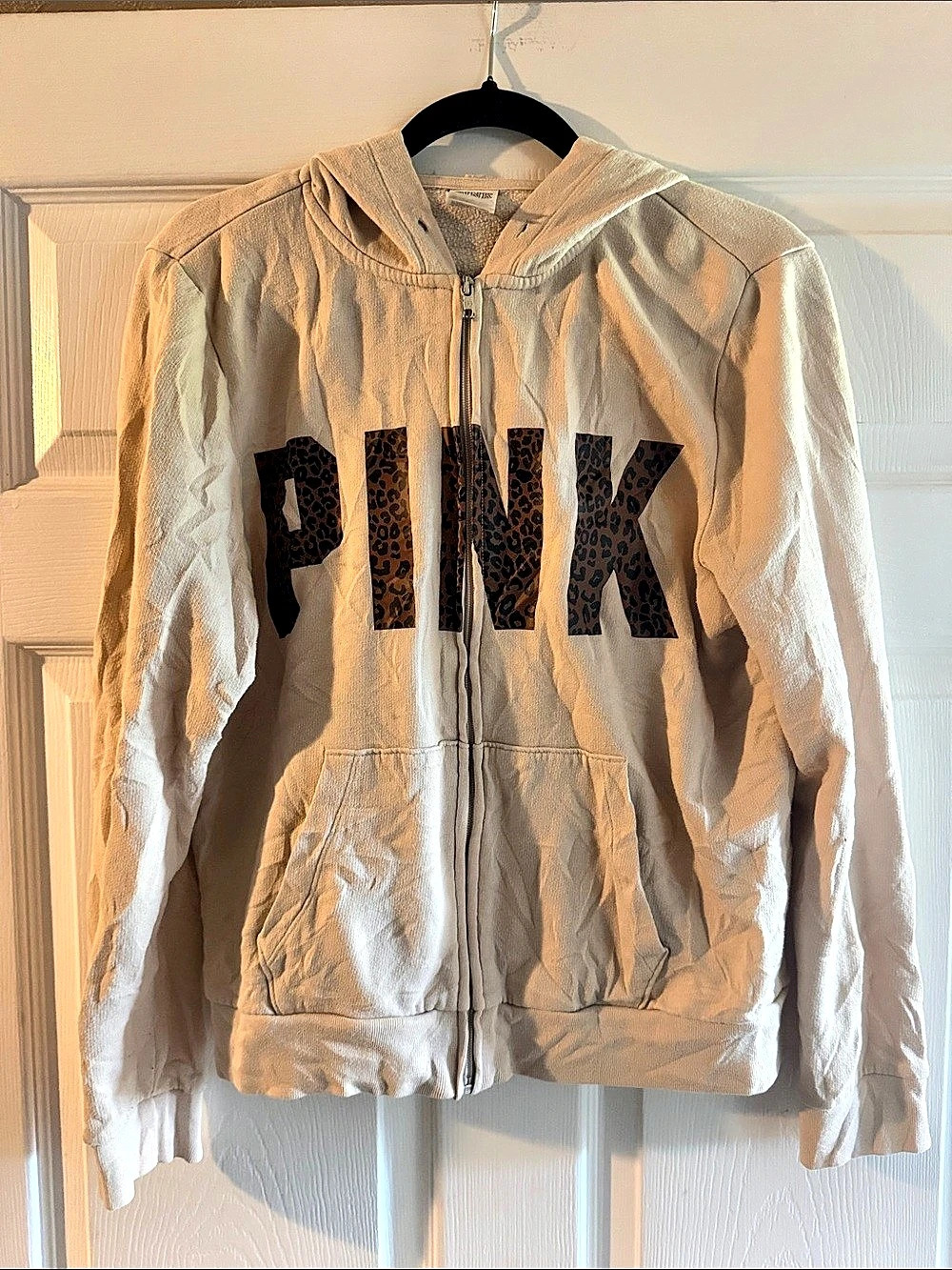 Victoria's Secret PINK Leopard Graphic Hooded Jacket Size Large